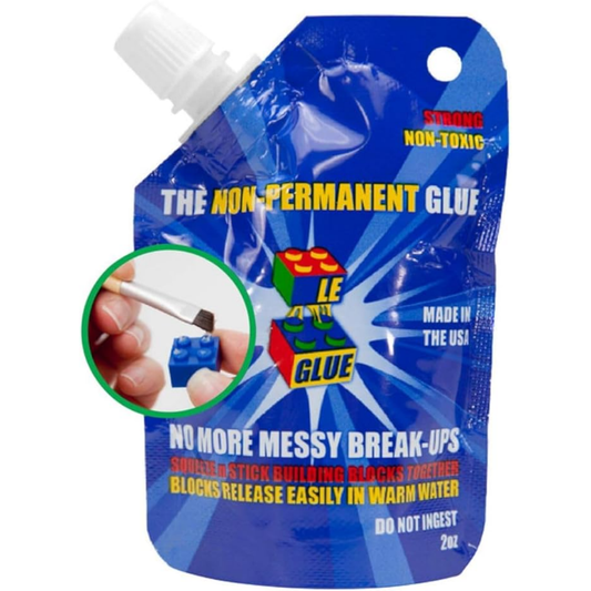 Le Glue - Lego Lim - Midlertidig Lim til Lego, som kan opløses i vand - Non-Permanent Glue - Giftfri & Sikker for Børn
