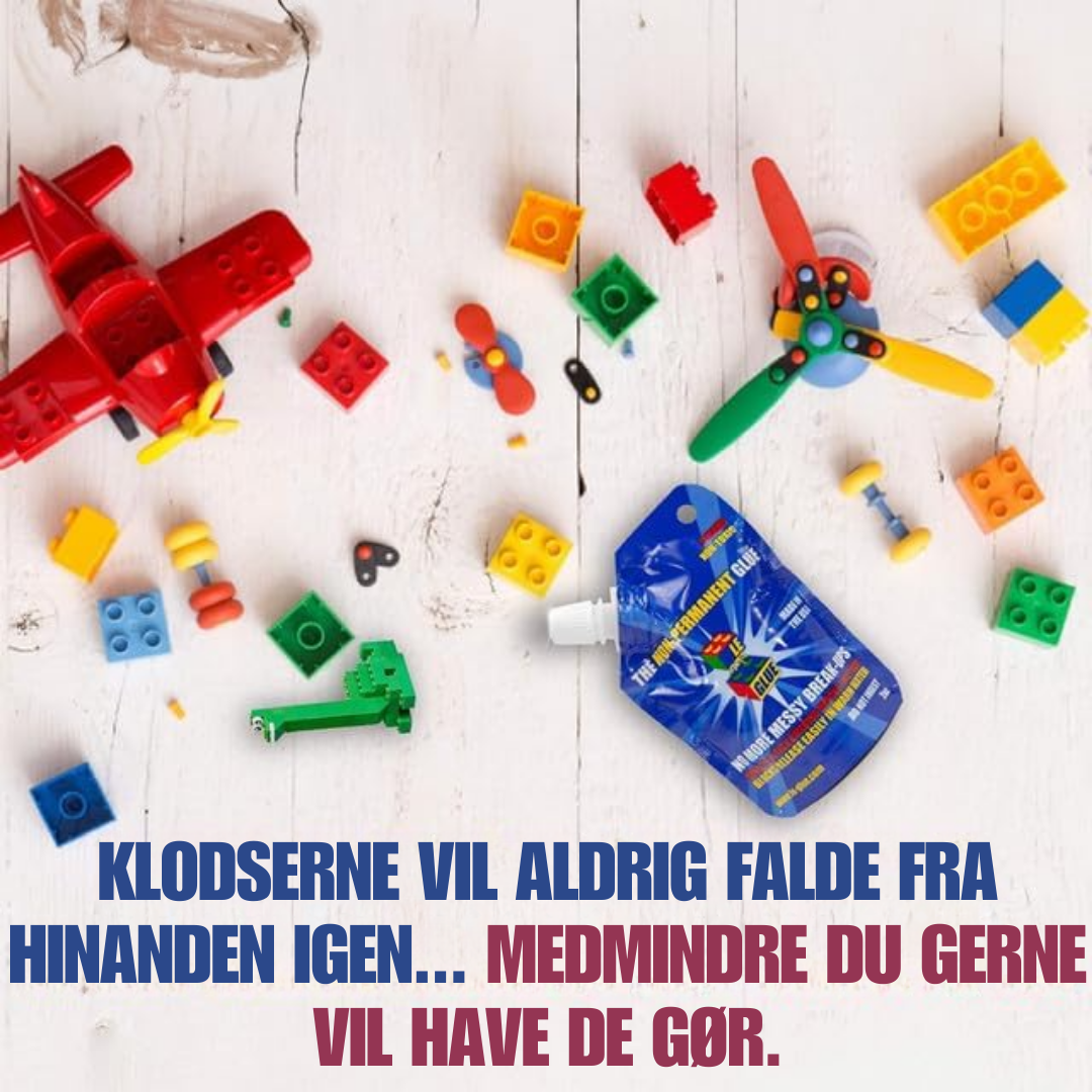 Le Glue - Lego Lim - Midlertidig Lim til Lego, som kan opløses i vand - Non-Permanent Glue - Giftfri & Sikker for Børn