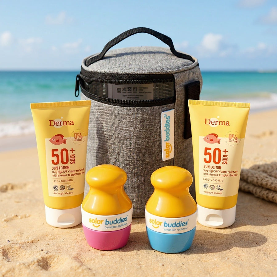 Solar Buddies familie sommer bundle – livsstilsbillede stranddag