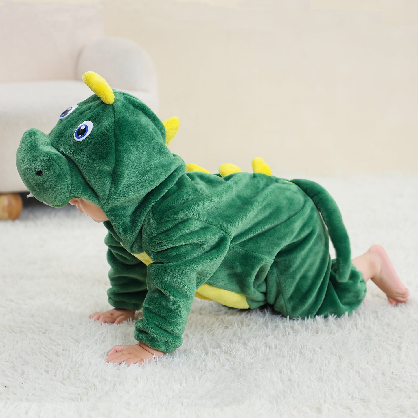 Grøn T-Rex Kostume til Børn – Sejt Dinosaurkostume til Leg