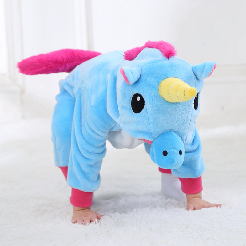 Lyseblå Enhjørning Kostume til Børn 0-6 år