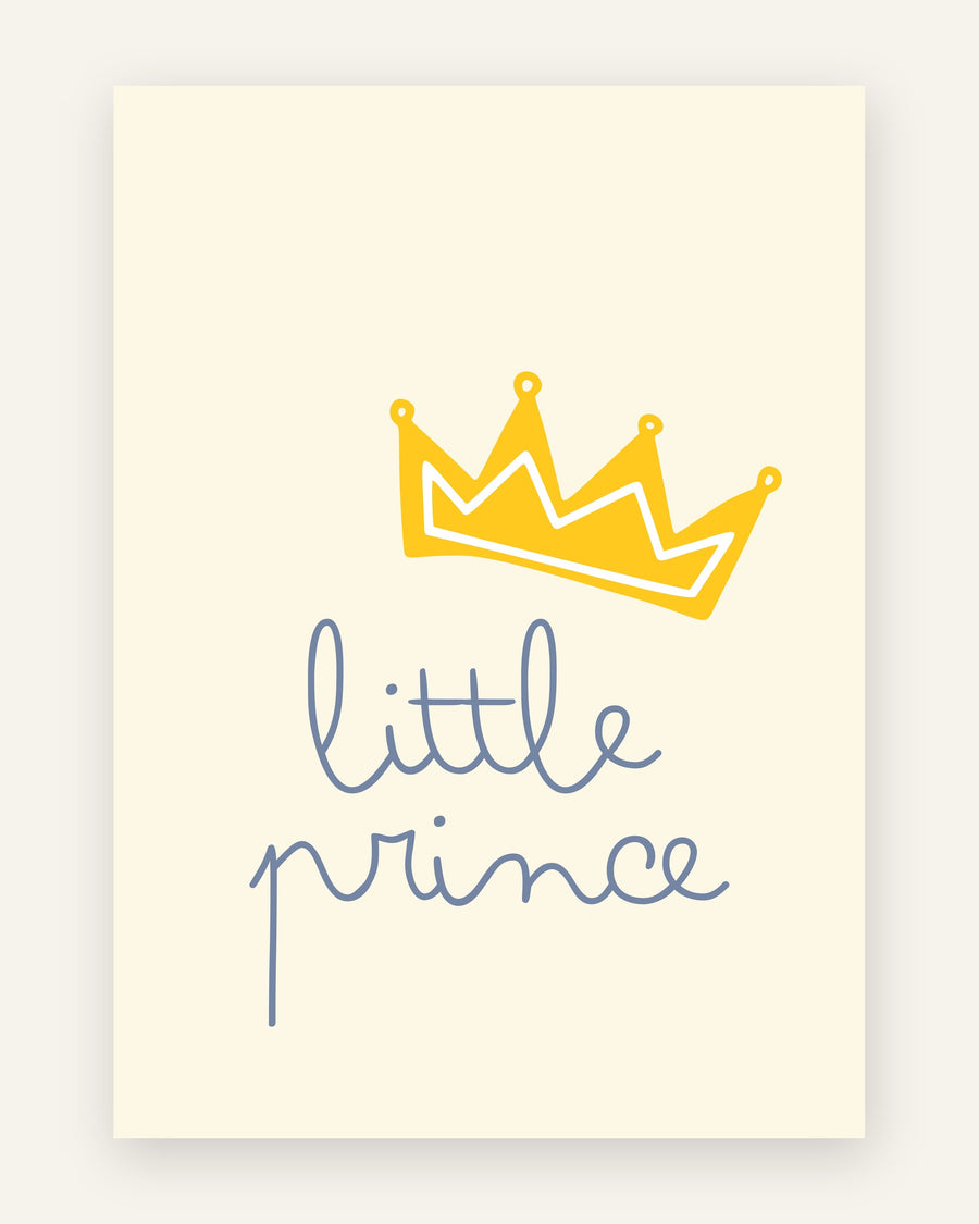 Børneplakat med little prince i gule toner til drengeværelset