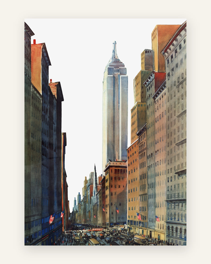 Plakat med new york skyline i varme jordfarver