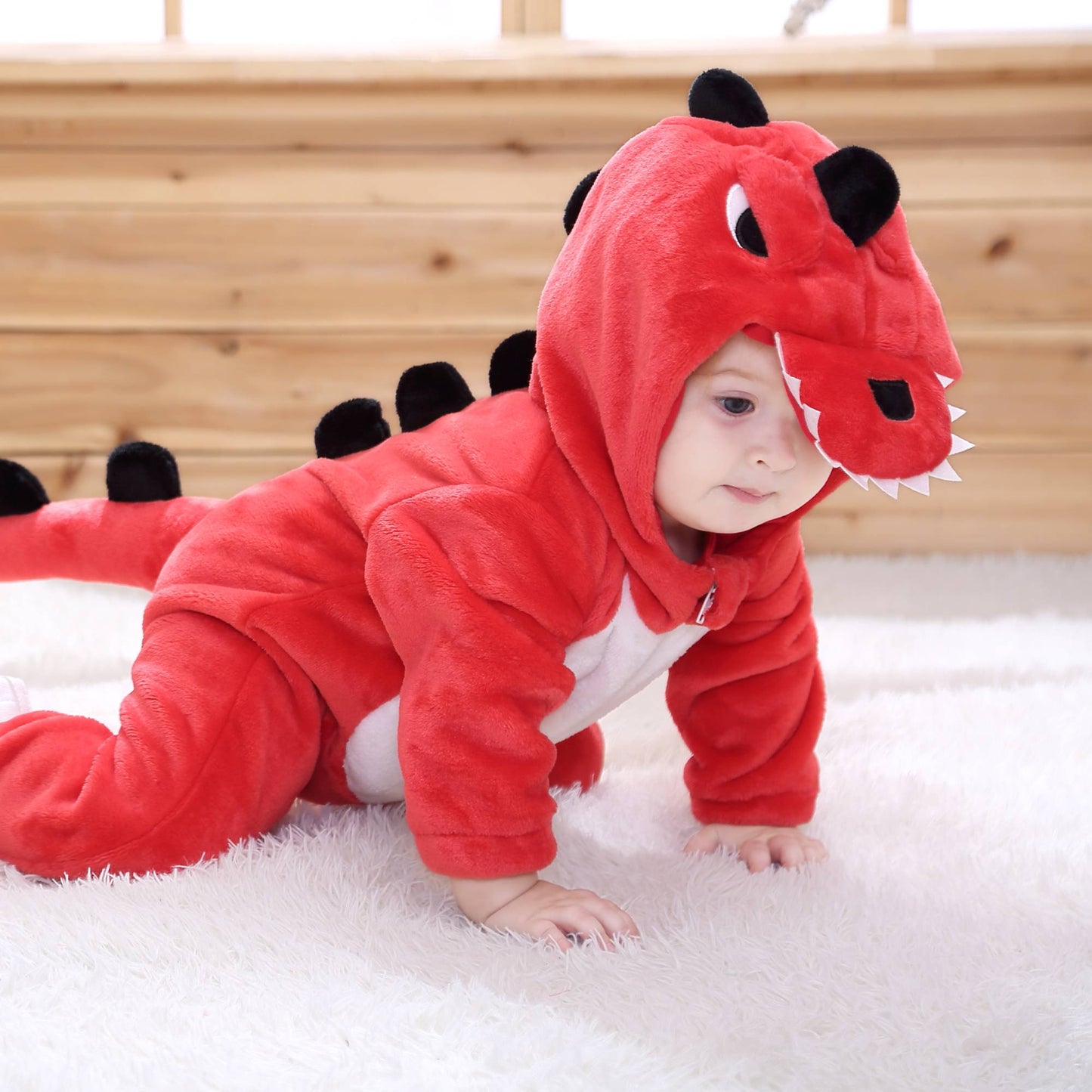 Rød T-Rex Kostume til Børn 0-6 år