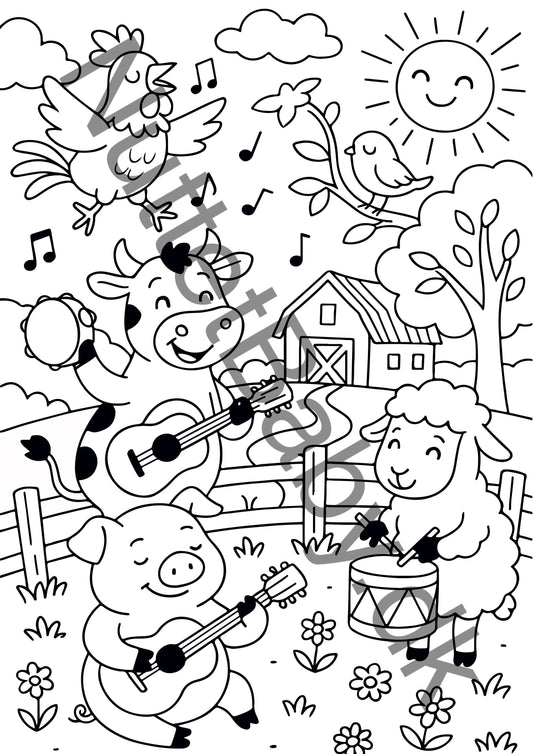 Musik på gården farvelægning