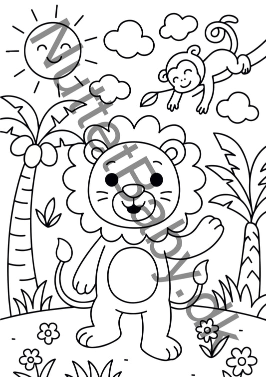 Løve i junglen farvelægning