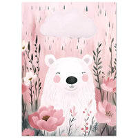 Bamse i blomster plakat
