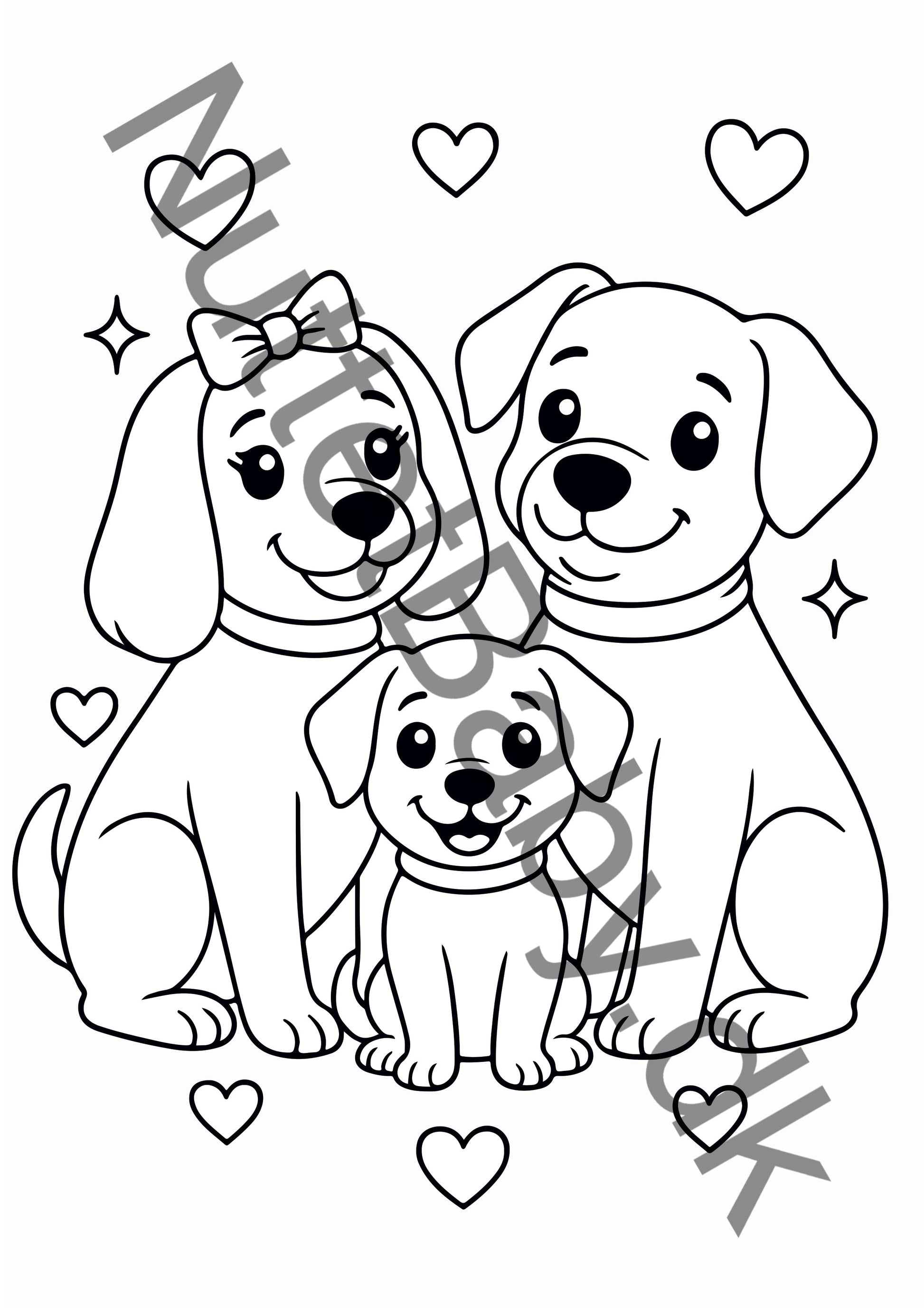 Hundefamilie farvelægning til børn