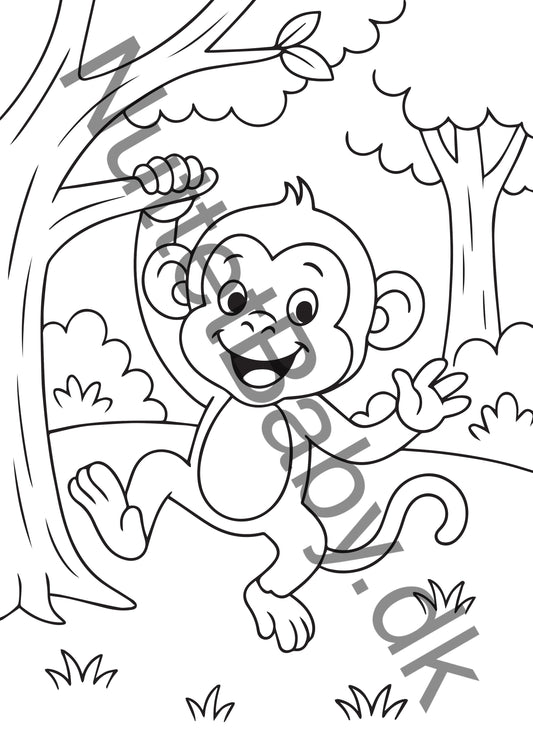 Abe i træet farvelægning