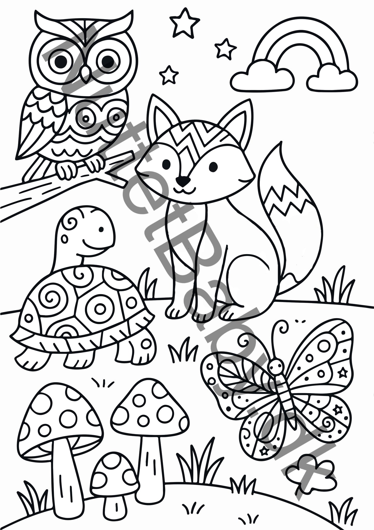 Dyr i skoven farvelægning