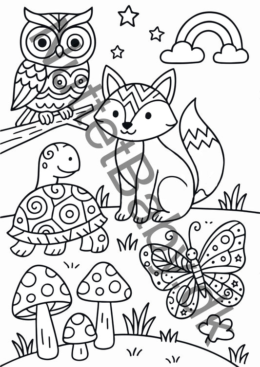 Dyr i skoven farvelægning