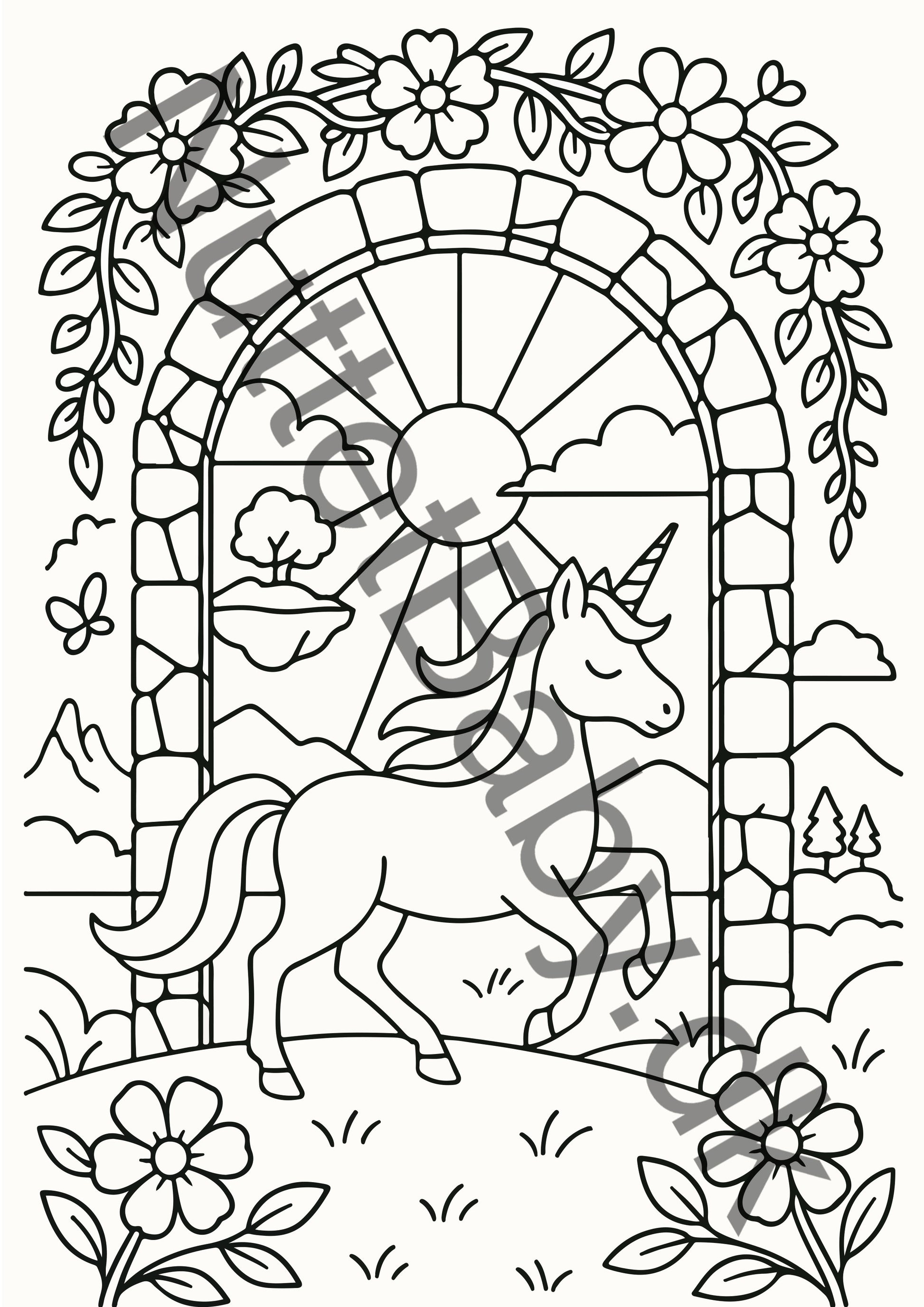 Enhjørning farvelægning