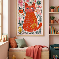 Blomster katten Plakat