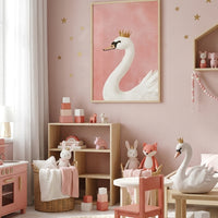 Schwan mit goldener Krone Poster