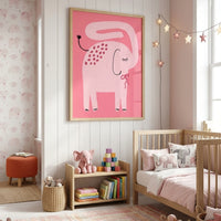 Sovende lyserød elefant plakat