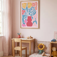 Pastelfarvet blomsterbuket plakat