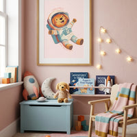 Sød astronauthund plakat