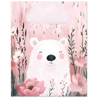 Bamse i blomster plakat