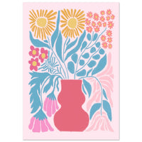 Pastelfarvet blomsterbuket plakat