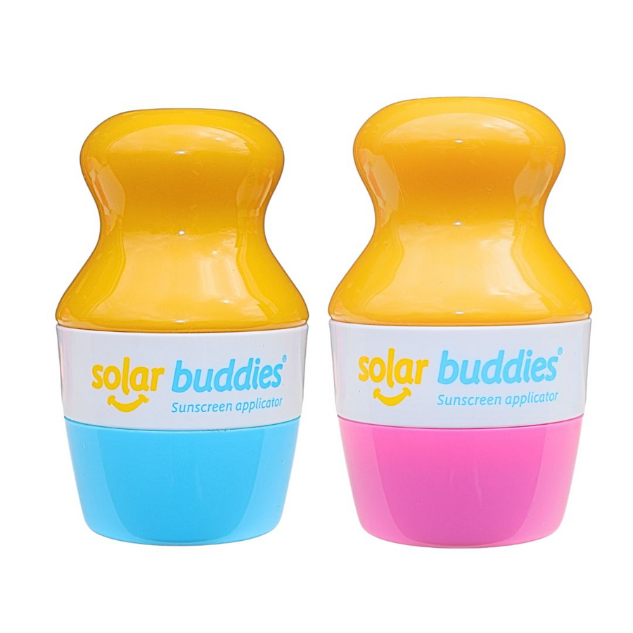 Solar Buddies Duo sæt – blå og rød solcreme applikator 2-pak