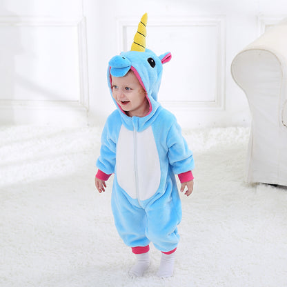 Lyseblå Enhjørning Kostume til Børn 0-6 år
