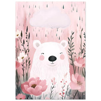 Bamse i blomster plakat