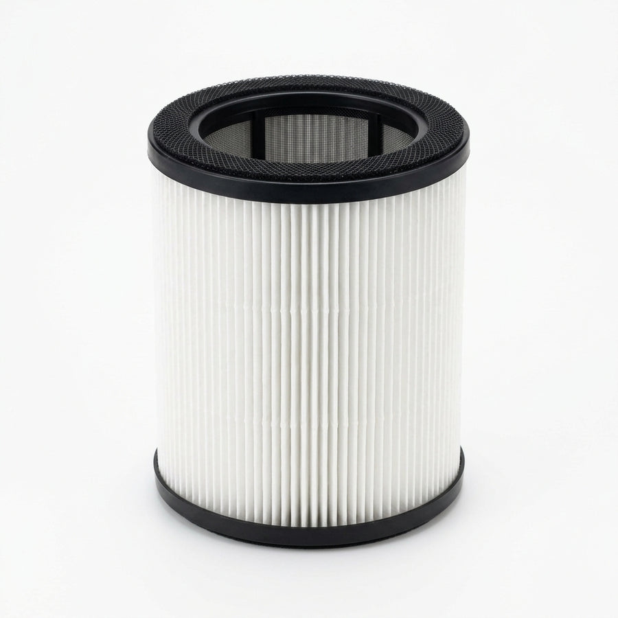 HEPA 13 udskiftningsfilter til Ledningsfri Mini Luftrenser – hvid pleated filter med aktivt kul