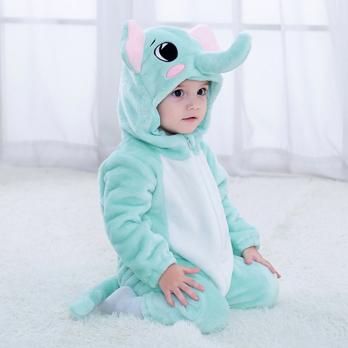 Blå Elefant Børnekostume