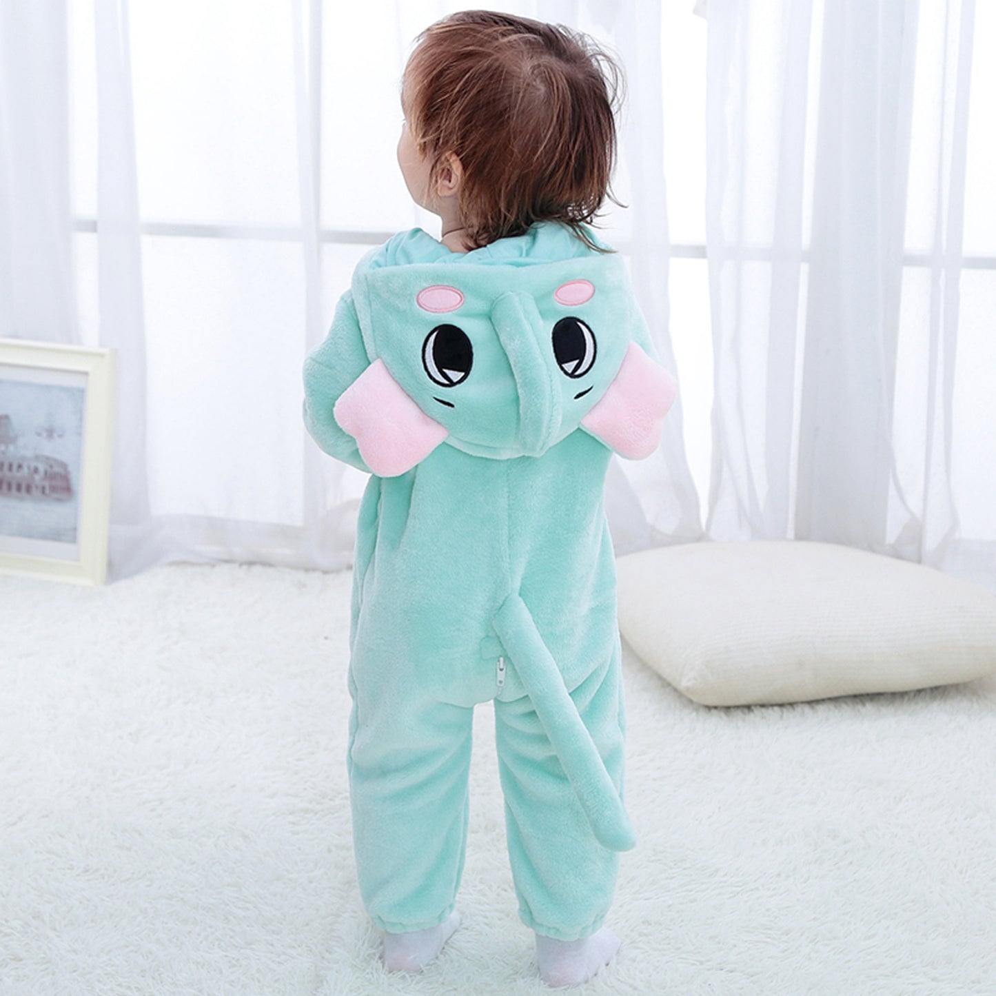 Blå Elefant Kostume til Børn 0-6 år