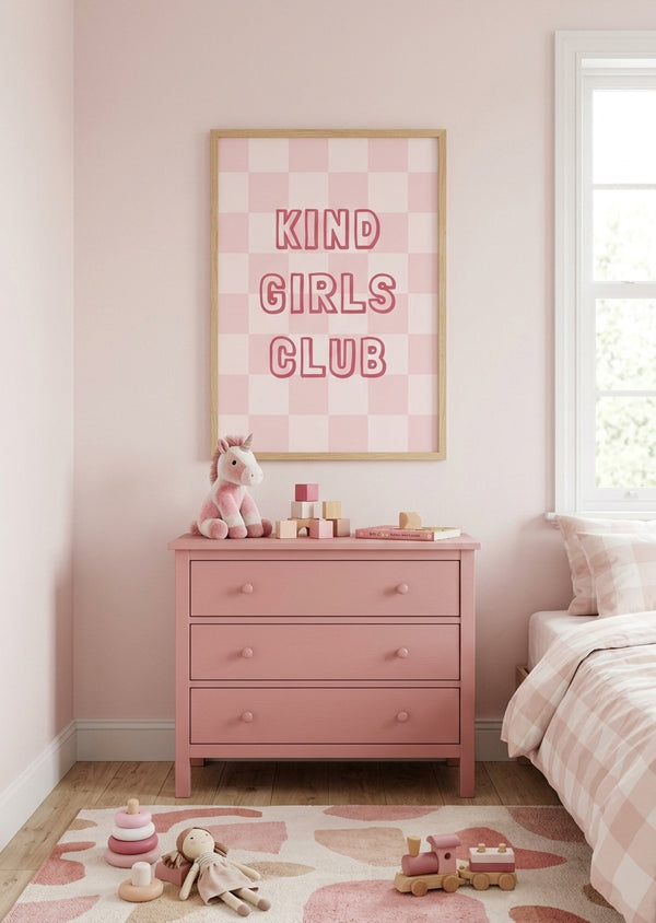 Citatplakat 'Kind Girls Club' til pigeværelset