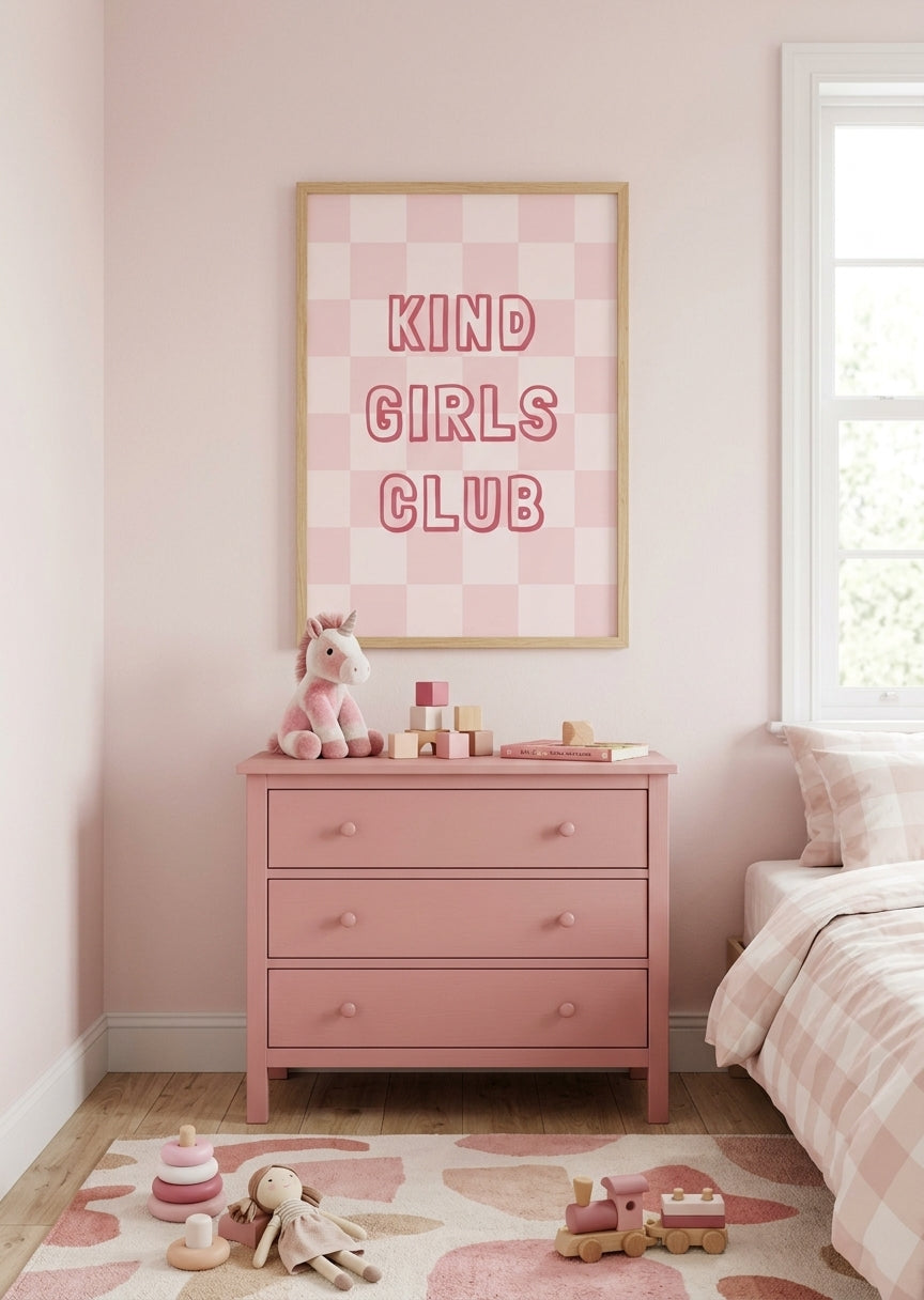 Citatplakat 'Kind Girls Club' til pigeværelset