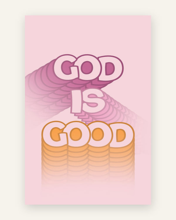 Børneplakat med god is good i lyserøde toner til børneværelset