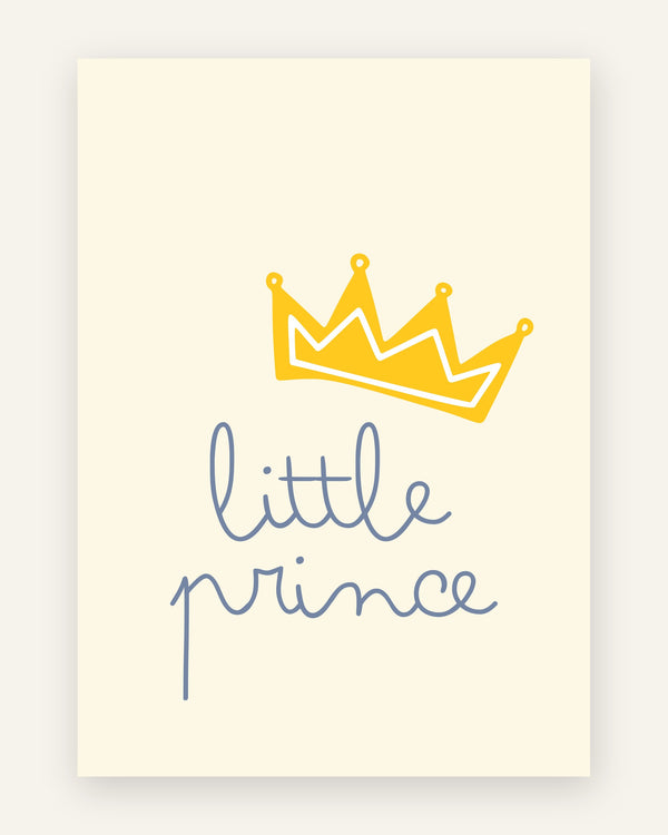 Børneplakat med little prince i gule toner til drengeværelset