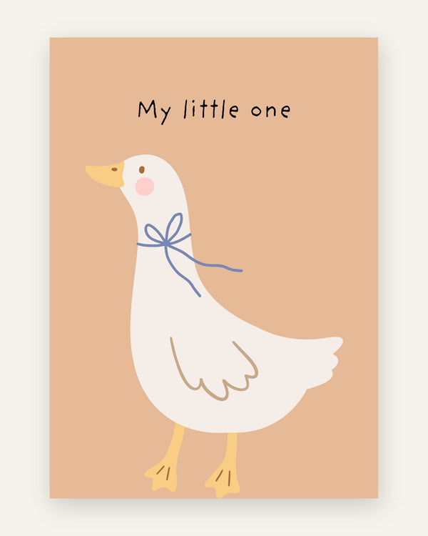 Børneplakat med my little one and i beige til børneværelset