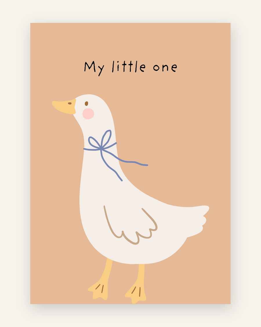 Børneplakat med my little one and i beige til børneværelset