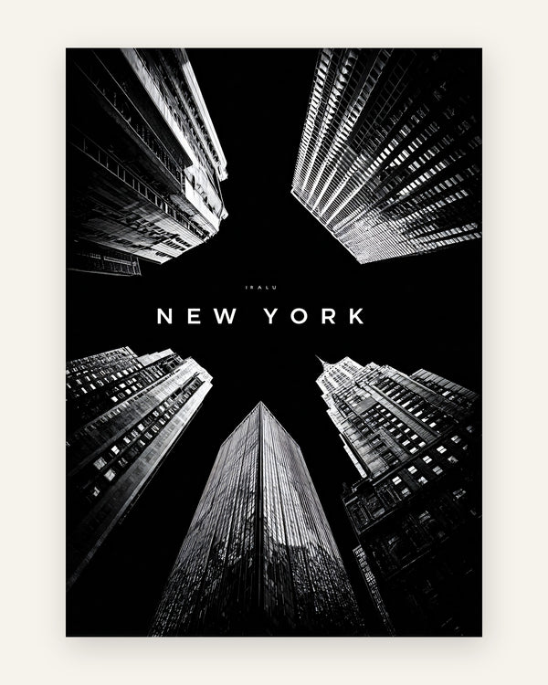 Plakat med new york skyline i sort-hvid
