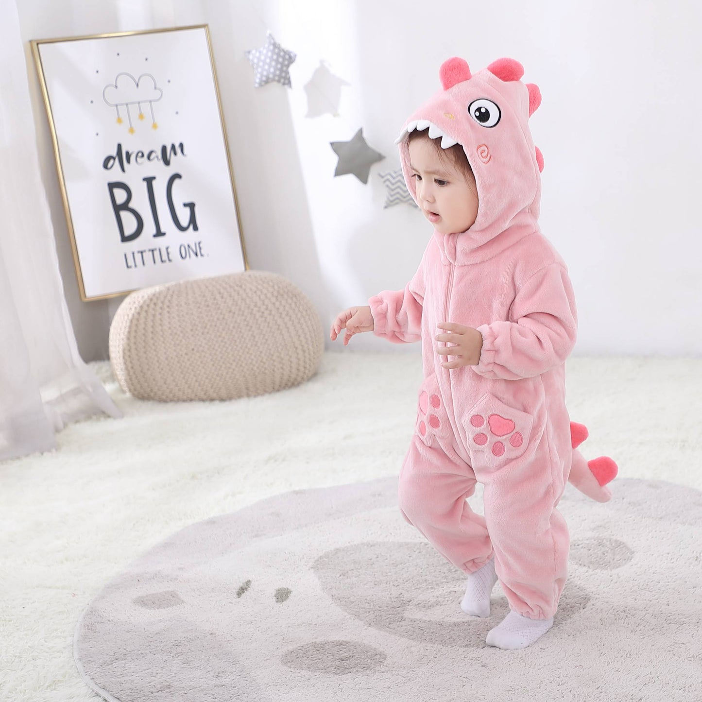 Lyserød Haj Kostume til Børn 0-6 år