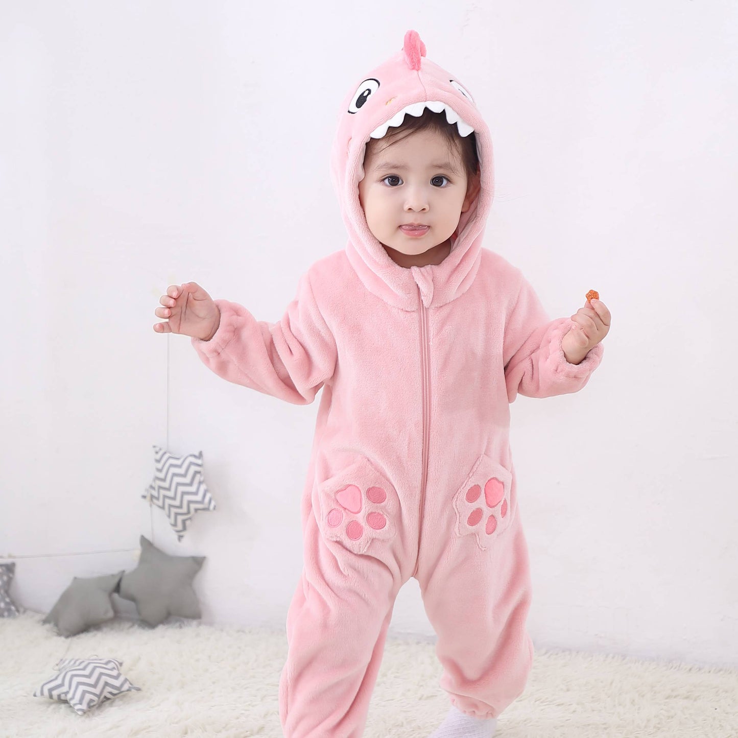 Lyserød Haj Kostume til Børn 0-6 år