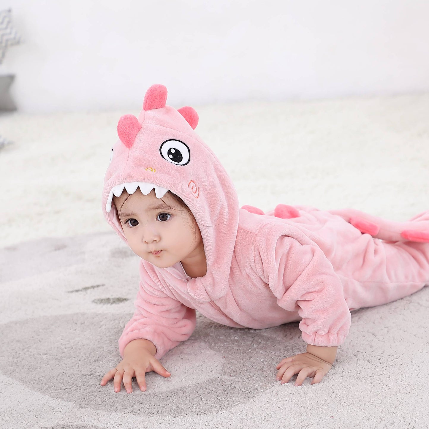 Lyserød Haj Kostume til Børn 0-6 år