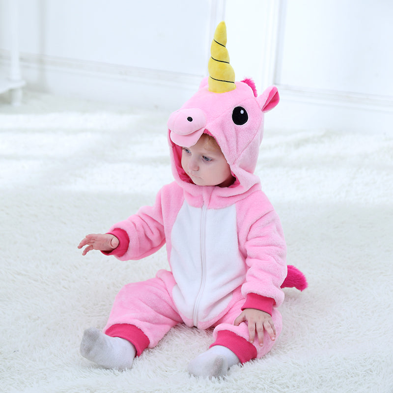 Lyserød Enhjørning Kostume til Børn 0-6 år