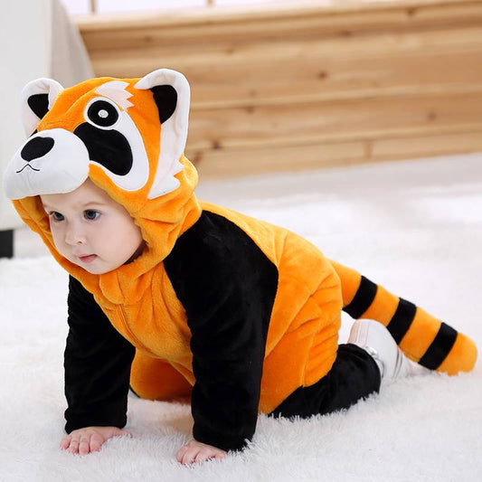 Orange Vaskebjørn Kostume til Børn 0-6 år