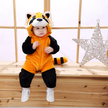 Orange Vaskebjørn Kostume til Børn 0-6 år