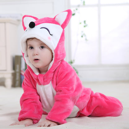 Lyserød Ræv Kostume til Børn 0-6 år