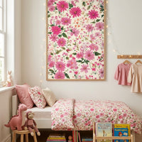 De mange lyserøde blomster Plakat