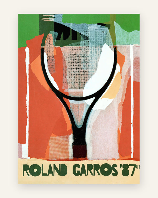Børneplakat med tennis kunstplakat i orange toner til børneværelset