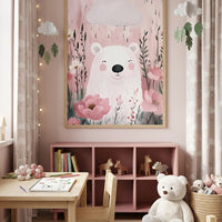 Bamse i blomster plakat